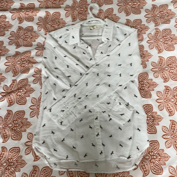 Horse Print Button-Up